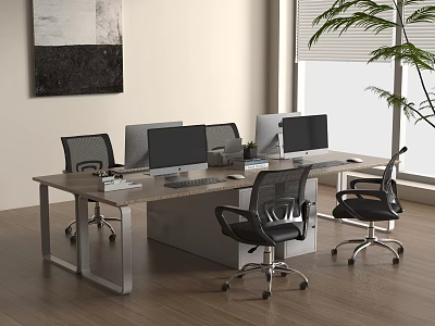 modern office desk and chair 3d model