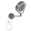 Wall Mounted Illuminated Vanity Mirror With Adjustable Arm And Power Cord 3d model
