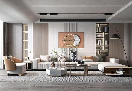 modern living room 3d model