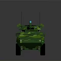 Tactical Green Camouflage Military Vehicle With Six Wheeled Structure And Roof Antenna