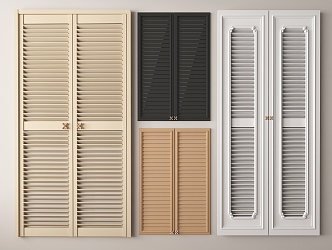 Louver shutter door 3d model