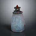 Ancient Bronze Household Container With Decorative Lid And Intricate Carved Patterns