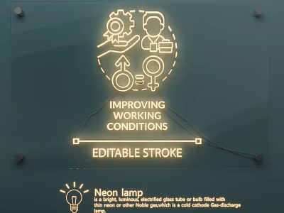 Neon Lamp Combinations With Editable Stroke Design For Improving Working Conditions 3d model