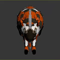 Game Movie Character With Mechanical Armor Orange White Black Hybrid Creature Design