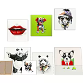 Colorful Animal Paintings With Panda Dog Lion And Artistic Designs
