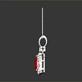 Elegant Red Gemstone Pendant Necklace With Diamond Accents And Silver Chain