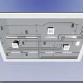 Modern Ceiling Design with Rectangular Vents Linear Lights and Sleek Frame 3d model
