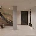 Modern Basement Design With Sofa Fitness Zone And Lighting