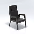 Black Leather Single Sofa With Modern Sleek Design And Armrest Backrest Thin Legs