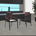 Modern Leather Dining Chairs With Red Backrest And Black Frame In Kitchen Dining Area