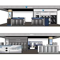 Modern Shopping Mall Retail Counter Design With Display Shelves And Cashier Area