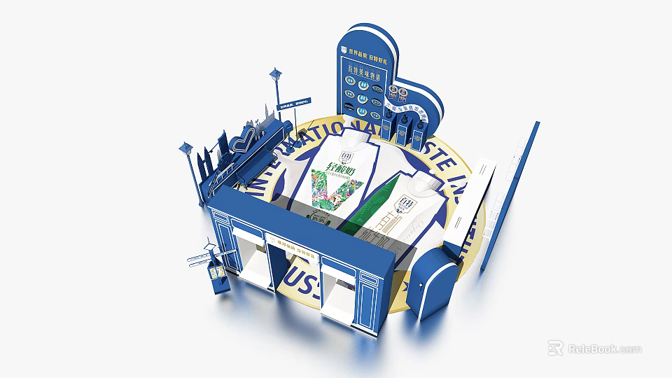 US Open Stadium 3D Display Model With Entrance Signage And Structures 3d model