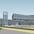 Modern Sales Office Building With Green Landscape Open Plaza And Architectural Design