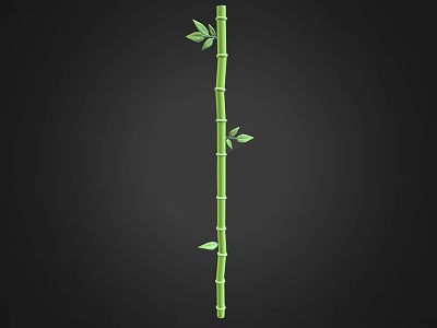 Tall Healthy Green Bamboo Plant with Straight Slender Stalk and Fresh Leaves 3d model