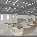 Modern Fruit Store Interior With Bright Lighting Fresh Fruit Displays And Comfortable Seating 3d model