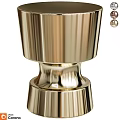 Premium Shiny Gold Fluted Metal Dining Table Base For Elegant Modern Dining Room Decoration