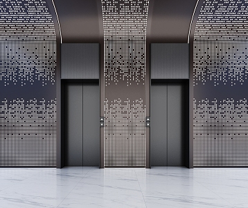 Style Elevator Aisle Corridor Public Area Features Office Building Elevator 3d model