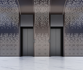 Style Elevator Aisle Corridor Public Area Features Office Building Elevator 3d model