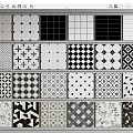 Modern Middle Ancient Floor Tile French Retro Floor Tile Tile Black and White Geometric Tile Patchwork Paving 3d model