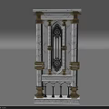 Ornate Classical Building Exterior Wall With White Marble Gold Accents And Decorative Glass Panel