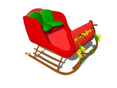 Modern Sleigh Classical Christmas Carriage 3d model Modern Sleigh Classical Christmas Carriage 3d model