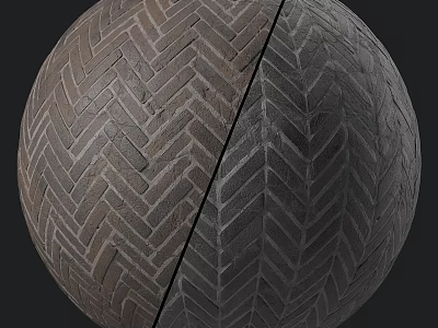 Component Featuring Two Herringbone Patterns In Brown And Gray Textured Material 3d model