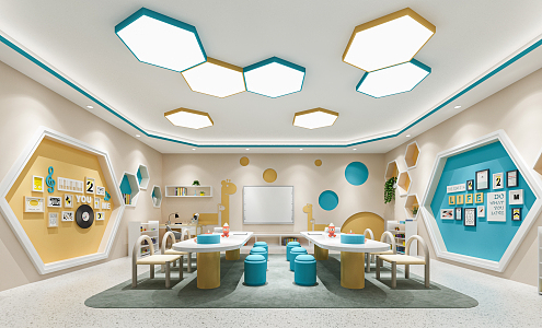 Modern Kindergarten Classroom 3d model