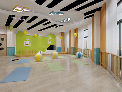 Modern Kindergarten Sound and Body Classroom 3d model