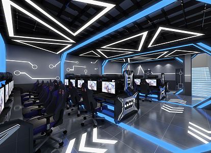 Modern Internet Cafes 3d model