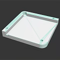 White Square Metal Tray With Four Corner Mounting Holes And Shiny Surface