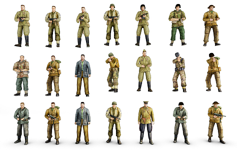 Modern Game Characters World War II Game Characters 3d model