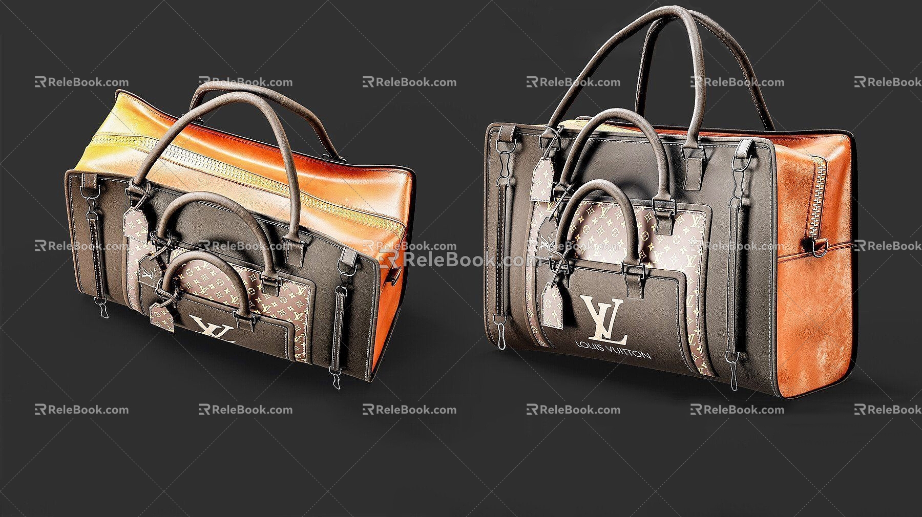 Handbag Handbag Leather Bag Briefcase Bag Duffel Bag Travel Bag 3d model