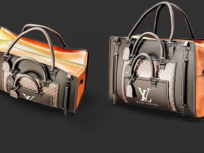 Stylish Louis Vuitton Bags With Brand Logo And Unique Design 3d model