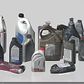 Different Colored Household Liquid Bottles With Various Shapes And Types