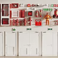 Essential Fire Safety Equipment Collection Featuring Extinguishers Hydrants Alarm Buttons Cabinets And Exit Signs