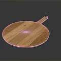 Round Wooden Chopping Board With Handle For Kitchen Food Preparation