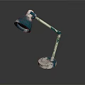 Vintage Teal Desk Lamp With Metal Adjustable Arm And Reflective Base