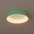 Modern Green Curved Ceiling Light With Circular Design And Illumination 3d model