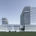 Modern High Rise Hospital Building With Glass Curtain Wall And Exterior Design