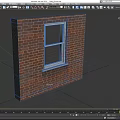 Building Exterior Wall With Textured Surface Window And Air Conditioning Unit 3d model