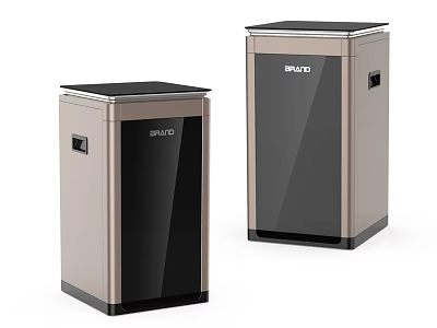 RUVO Modern Refrigerators And Freezers With Black Top Metallic Body Glass Door Design 3d model
