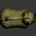 Artistic Ceramic Ram Shaped Sculpture With Textured Body Curved Handle And Spout