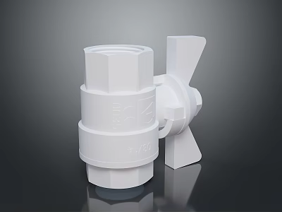 White Plastic Water Pipe Valve Hardware Tool With Ergonomic Handle Design 3d model
