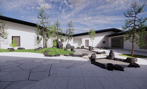 New Chinese Rural Courtyard Landscape 3d model