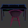 Dark Colored Desk With Gray Chair And Wooden Legs Home Office Furniture