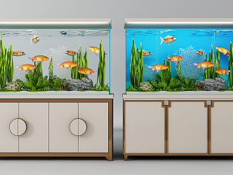 Modern fish tank fish tank combination 3d model