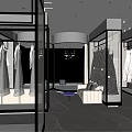Elegant Modern Bridal Shop Interior With Hanging Wedding Dresses Mirrors And Sofa