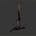 Red Origami Crane With Spread Wings And Detailed Intricate Texture Metallic Shine Artistic Sculpture