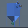 Blue Industrial Bag Filter Equipment With Motorized Dust Collection System And Steel Frame