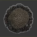Natural Brain Coral Marine Animal Decor With Red Brown Stones On White Edged Tray
